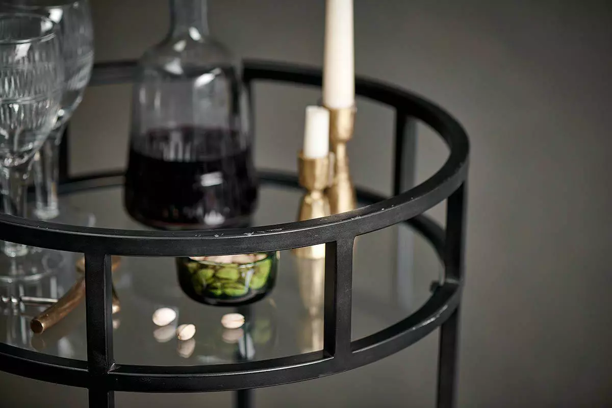 Nkuku Living Room Nakuru Iron & Glass Drinks Table 7 Nkuku Living Room Nakuru Iron & Glass Drinks Table