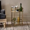Nkuku Nakuru Iron & Glass Drinks Table - Brass Living Room 1 Nkuku Nakuru Iron & Glass Drinks Table - Brass Living Room