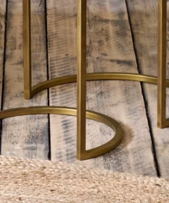 Nkuku Nakuru Iron & Glass Side Table Set - Brass 10 Nkuku Nakuru Iron & Glass Side Table Set - Brass