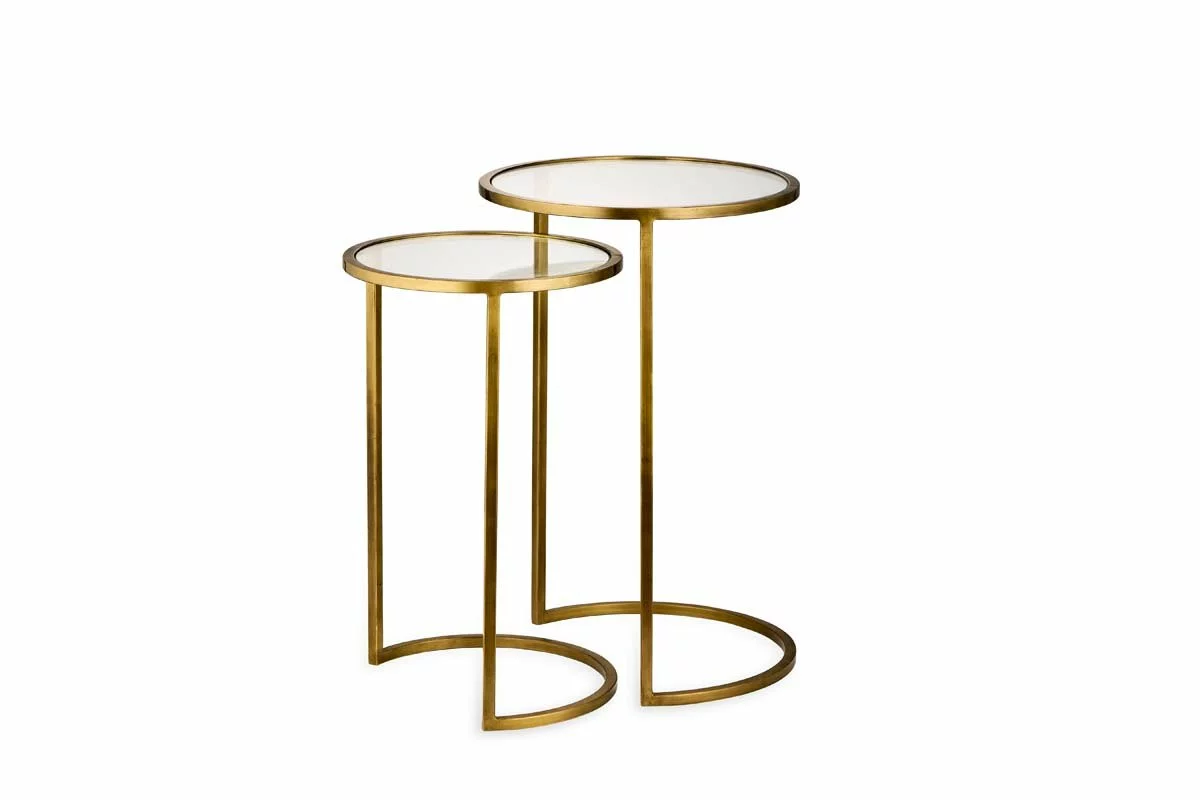 Nkuku Nakuru Iron & Glass Side Table Set - Brass 8 Nkuku Nakuru Iron & Glass Side Table Set - Brass