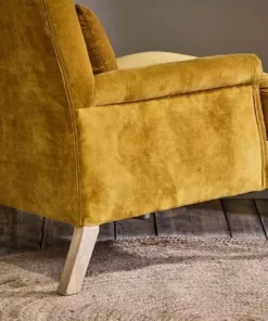 Nkuku Nalla Velvet Armchair - Ochre