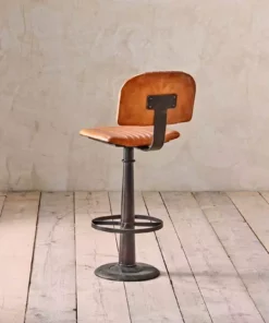 Nkuku Narwana Leather Bar Chair