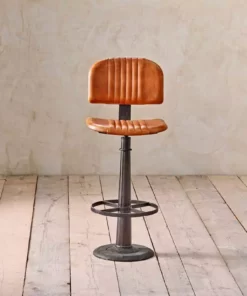 Nkuku Narwana Leather Bar Chair