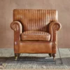 Nkuku Narwana Leather Ribbed Armchair Living Room 2 Nkuku Narwana Leather Ribbed Armchair Living Room