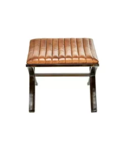 Nkuku Narwana Ribbed Leather Footstool Living Room 9 Nkuku Narwana Ribbed Leather Footstool Living Room