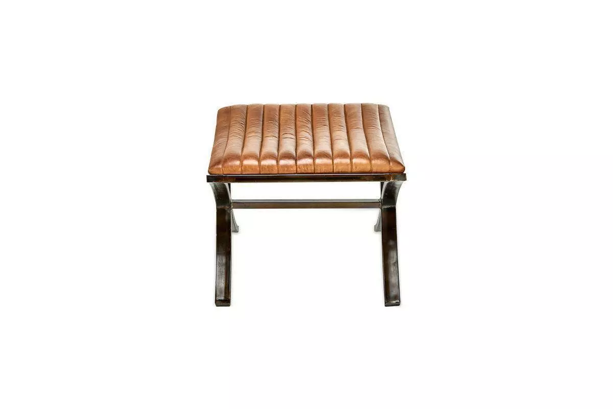 Nkuku Narwana Ribbed Leather Footstool Living Room 6 Nkuku Narwana Ribbed Leather Footstool Living Room