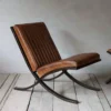 Nkuku Narwana Ribbed Leather Lounger