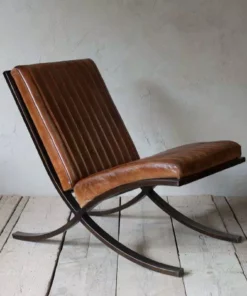 Nkuku Narwana Ribbed Leather Lounger