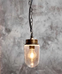 Nkuku New Arrivals Ngari Outdoor Porch Light - Antique Brass