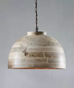 Nkuku Nika Mango Wood Pendant - Large Kitchen & Dining Room