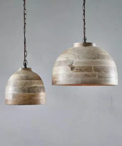 Nkuku Nika Mango Wood Pendant - Large Kitchen & Dining Room