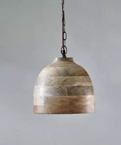 Nkuku Nika Mango Wood Pendant - Natural - Small