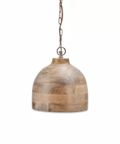 Nkuku Nika Mango Wood Pendant - Natural - Small
