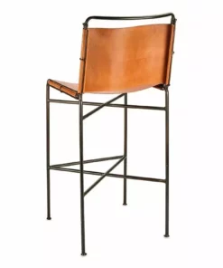 Nkuku Nirmi Leather Sling Back Bar Chair New Arrivals