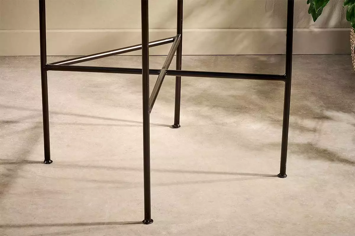 Nkuku Nirmi Leather Sling Back Bar Chair - Charcoal 8 Nkuku Nirmi Leather Sling Back Bar Chair - Charcoal