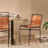 Nkuku New Arrivals Nirmi Leather Sling Back Dining Chair