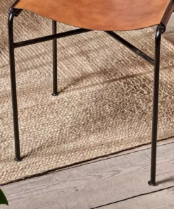 Nkuku New Arrivals Nirmi Leather Sling Back Dining Chair