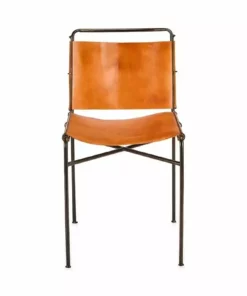 Nkuku New Arrivals Nirmi Leather Sling Back Dining Chair