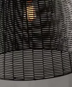 Nkuku Noko Black Wicker Conical Pendant - Large