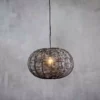 Nkuku Noko Black Wicker Pendant - Small Round Kitchen & Dining Room