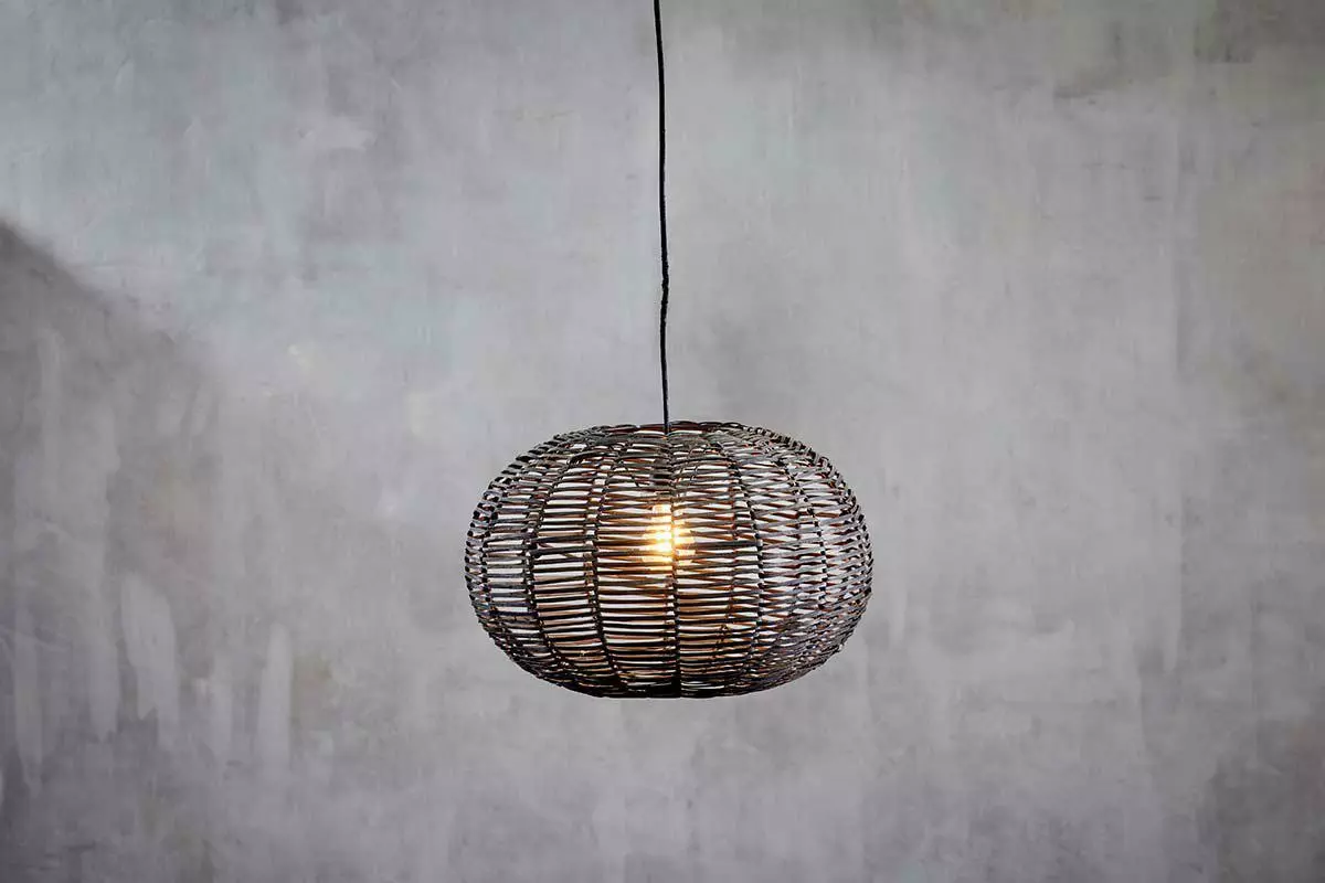 Nkuku Noko Black Wicker Pendant - Small Round Kitchen & Dining Room 3 Nkuku Noko Black Wicker Pendant - Small Round Kitchen & Dining Room