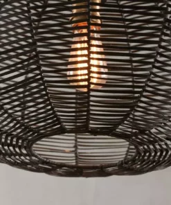 Nkuku Noko Black Wicker Pendant - Small Round Kitchen & Dining Room