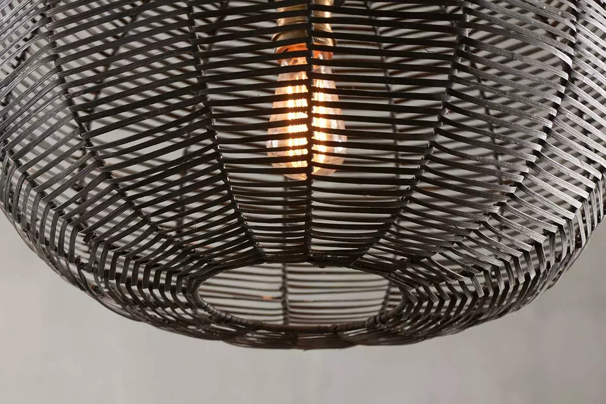 Nkuku Noko Black Wicker Pendant - Small Round Kitchen & Dining Room 4 Nkuku Noko Black Wicker Pendant - Small Round Kitchen & Dining Room