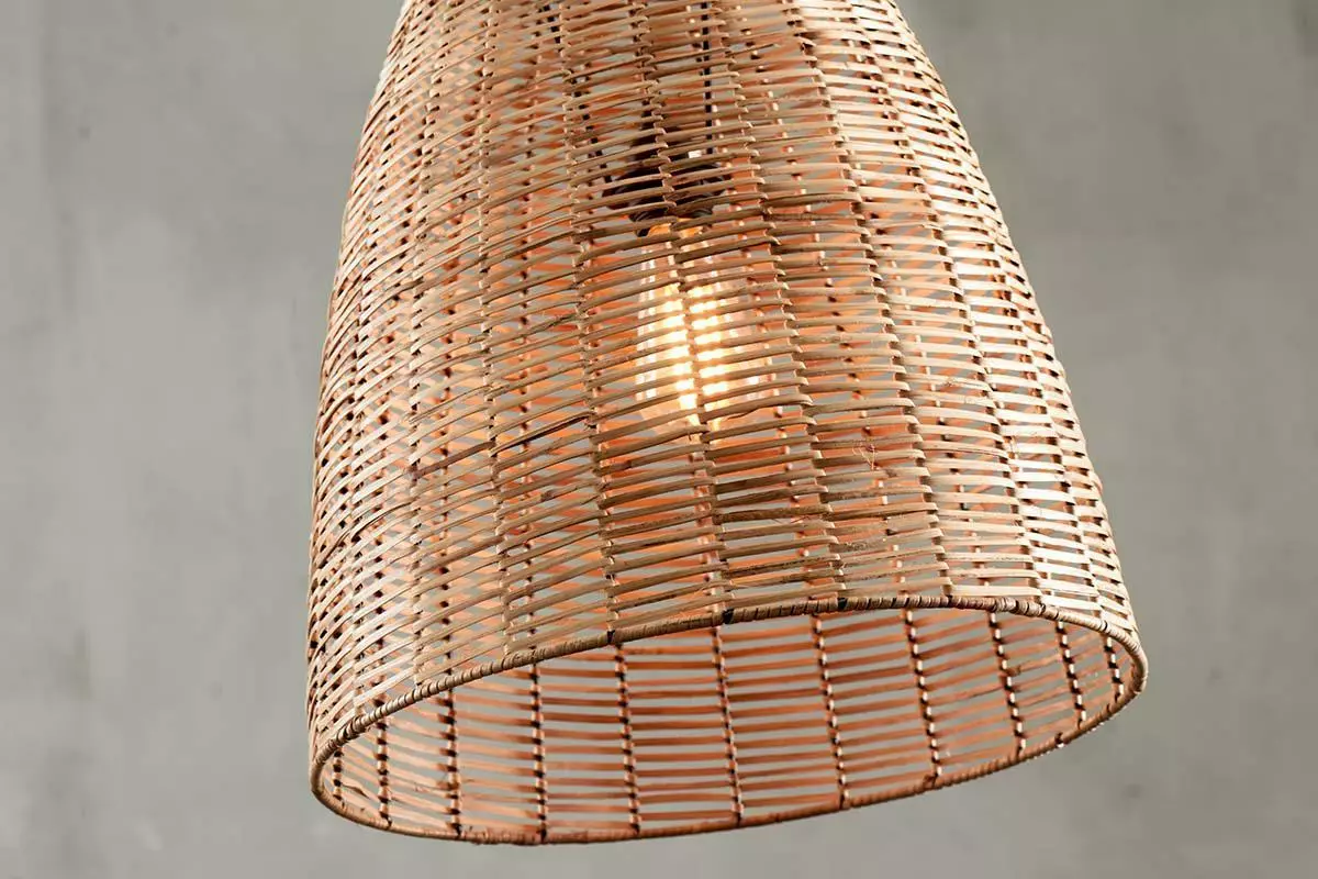 Nkuku Noko Natural Wicker Conical Pendant - Medium 4 Nkuku Noko Natural Wicker Conical Pendant - Medium