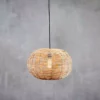 Nkuku Noko Natural Wicker Pendant - Small Round Living Room
