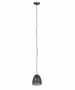 Nkuku Noko Wicker Conical Pendant - Black - Extra Small