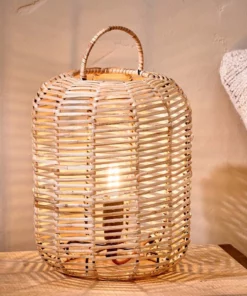 Nkuku Noko Wicker Lamp - Extra Small Bedroom