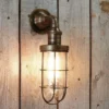 Nkuku Obere Caged Outdoor Light - Antique Brass