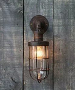 Nkuku Obere Caged Outdoor Light - Rust