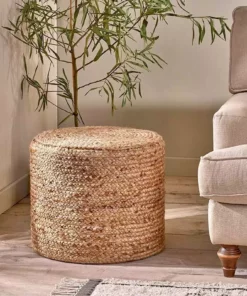 Nkuku Ondal Round Braided Hemp Side Table