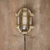 Nkuku Oshi Brass Oval Outdoor Bulkhead Light - Brass Outdoor Lighting