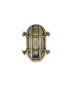 Nkuku Oshi Brass Oval Outdoor Bulkhead Light - Brass Outdoor Lighting