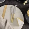 Nkuku Osko Cheese & Butter Knife Set - Brushed Gold (Set Of 2)