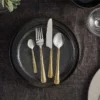 Nkuku Osko Cutlery Set - Brushed Gold (Set Of 16)