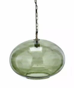 Nkuku Hallway & Bootroom Otoro Glass Pendant - Green Smoke - Large Round 10 Nkuku Hallway & Bootroom Otoro Glass Pendant - Green Smoke - Large Round