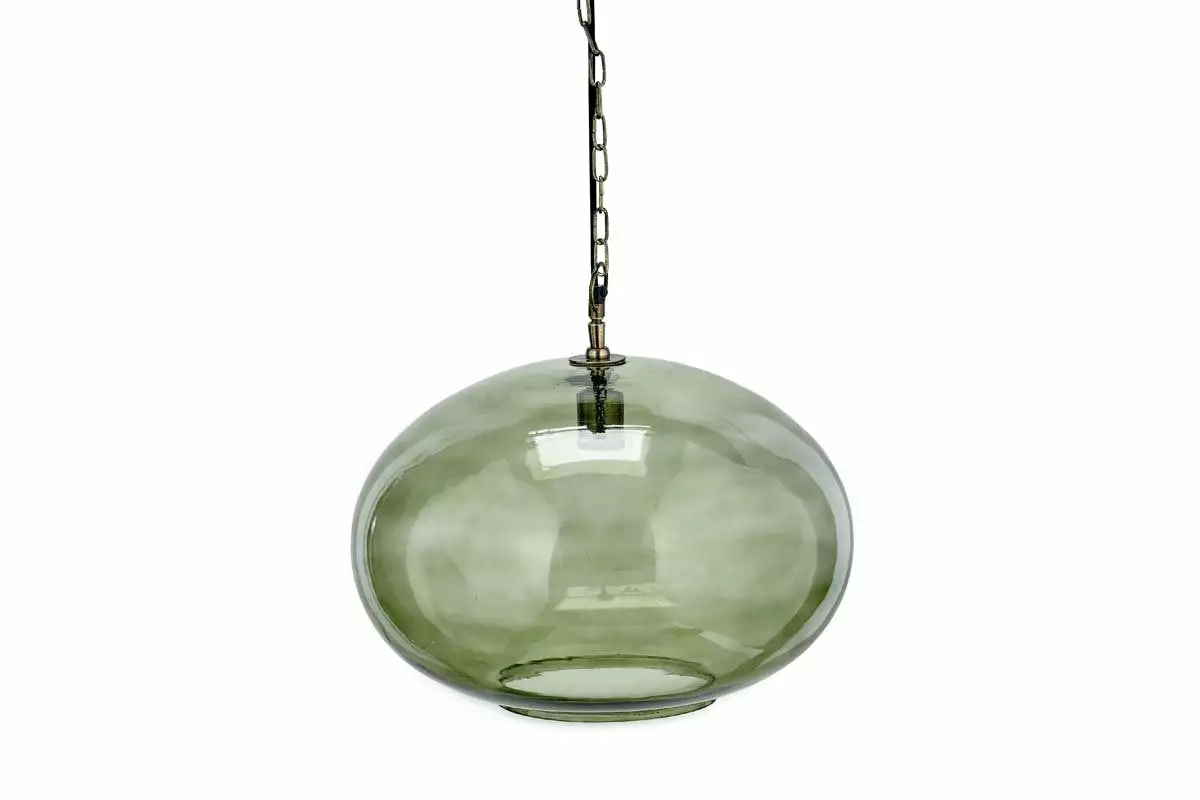 Nkuku Hallway & Bootroom Otoro Glass Pendant - Green Smoke - Large Round 6 Nkuku Hallway & Bootroom Otoro Glass Pendant - Green Smoke - Large Round