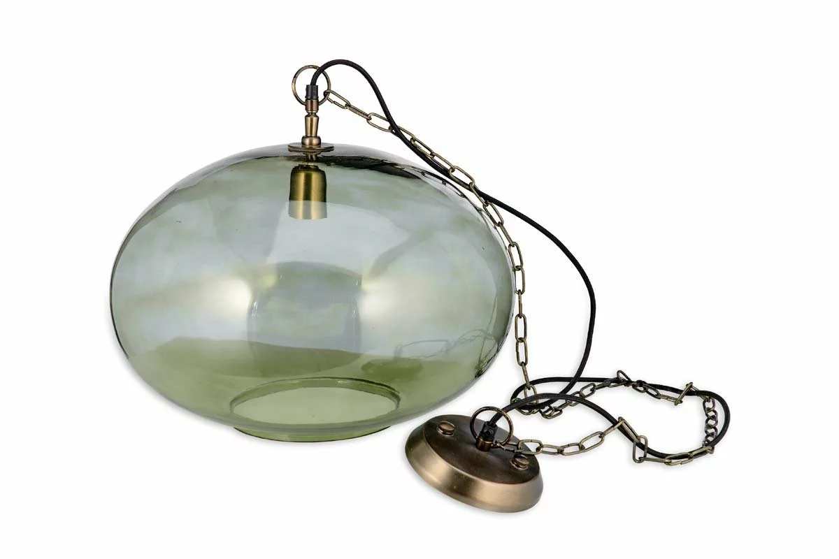 Nkuku Hallway & Bootroom Otoro Glass Pendant - Green Smoke - Large Round 7 Nkuku Hallway & Bootroom Otoro Glass Pendant - Green Smoke - Large Round