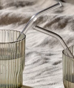 Nkuku Tableware Ouzoud Glass Straws - Clear (Set Of 6)