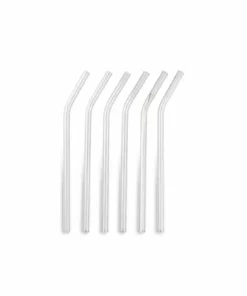 Nkuku Tableware Ouzoud Glass Straws - Clear (Set Of 6)