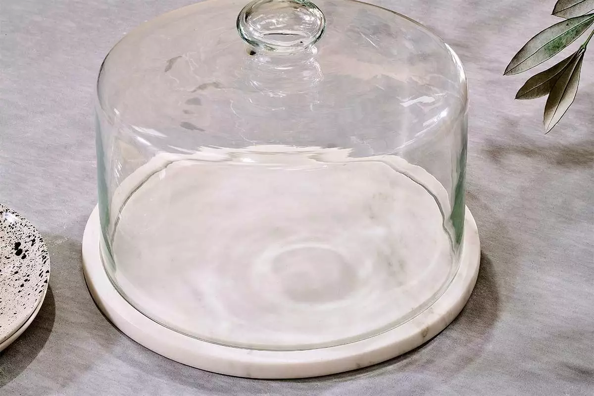 Nkuku Ovah Marble Cake Dome - White New Arrivals 5 Nkuku Ovah Marble Cake Dome - White New Arrivals