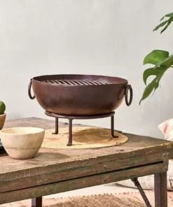 Nkuku Garden Furniture Patna Tabletop Kadai Fire Pit