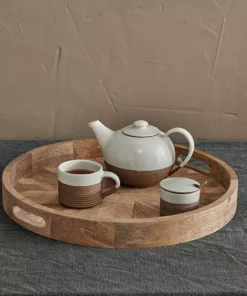 Nkuku Pawi Mango Wood Tray Round Serveware