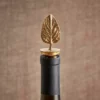 Nkuku Table Accessories Poplar Leaf Brass Bottle Stopper