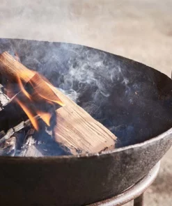 Nkuku Reclaimed Iron Kadai Fire Pit With Grill - Large Garden Furniture