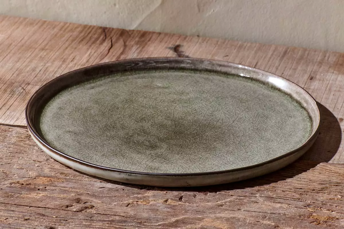 Nkuku Tableware Simi Dinner Plate - Moss Green 4 Nkuku Tableware Simi Dinner Plate - Moss Green