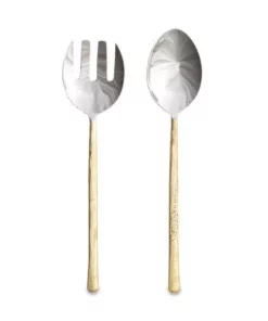 Nkuku Tableware Sirkali Salad Server Set - Brushed Gold (Set Of 2)